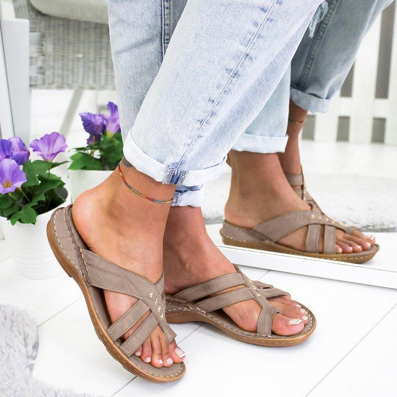 Casual Comfy Toe Ring Criss-Cross Sandals