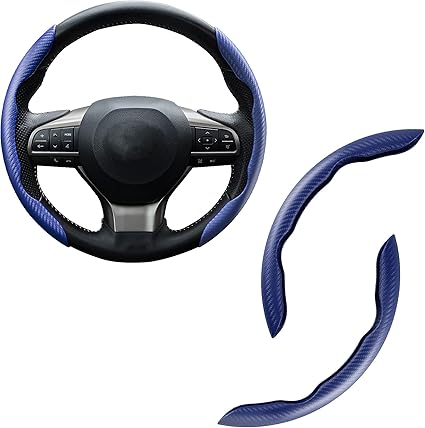 aurovault.com - Carbon Fiber Silicone Anti-Slip Car Steering Wheel Cover Universal Fit
