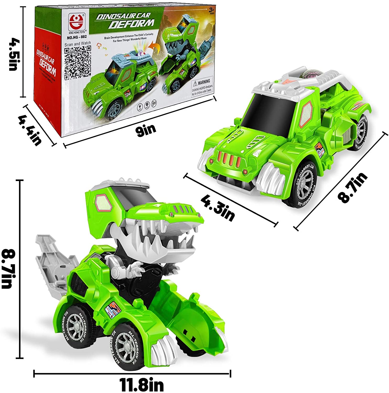 🎁 49% OFF🎁 Transforming Dinosaur LED SUV Car