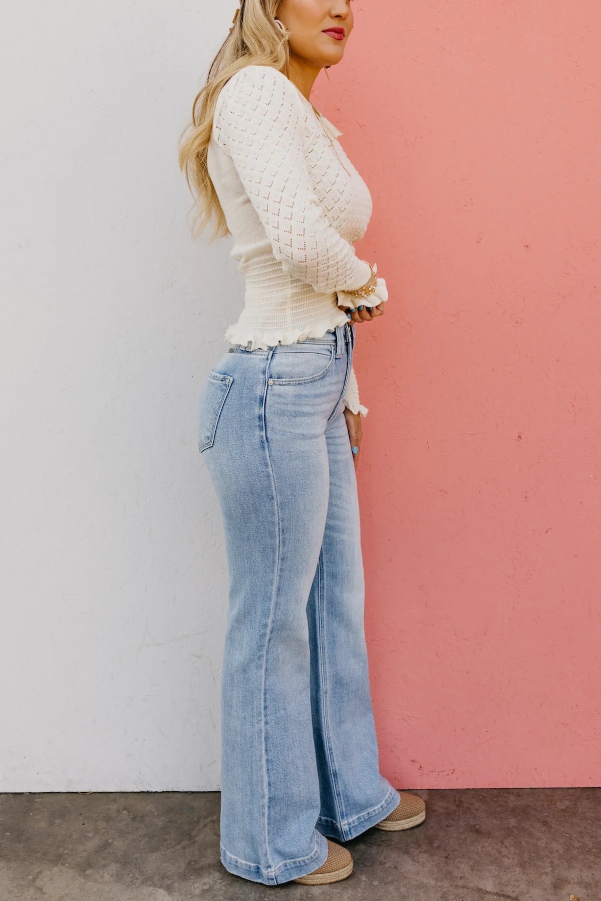  HALF PRICE💥High Rise Vintage Wash Tummy Control Top Straight Leg Jeans
