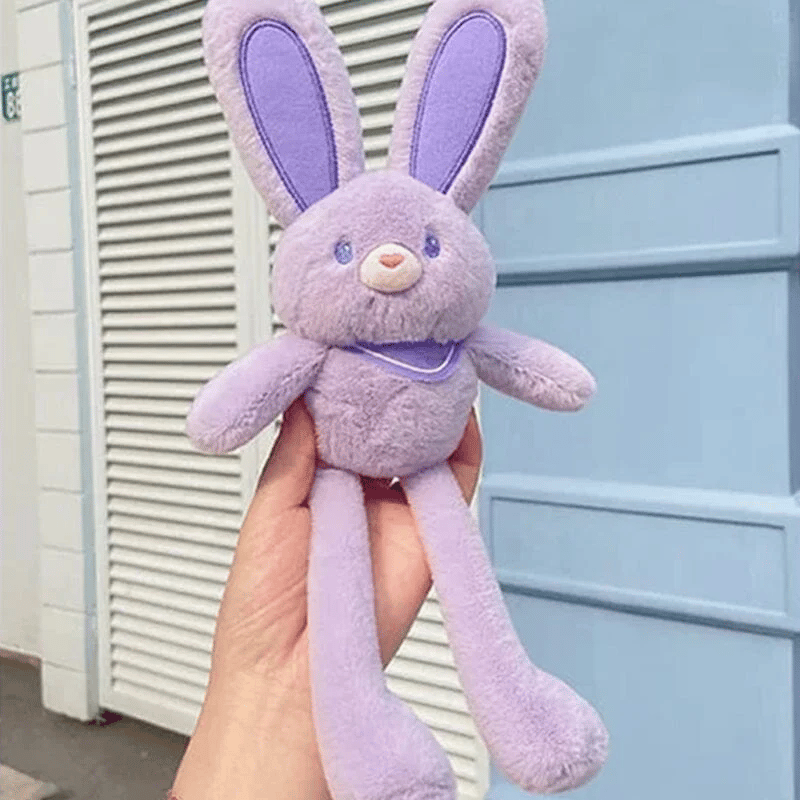 Interactive Pull-Up Bunny Plush Toy | Soft Stuffed Animal for Kids' Sensory Play