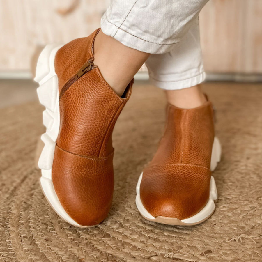 Zip Leather Comfort Arch Support Boots