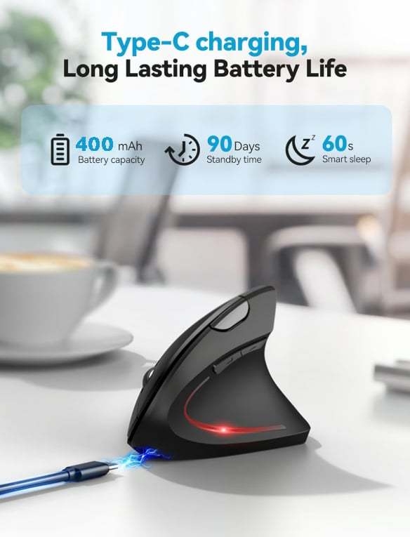 🔥 Ergonomic Vertical Mouse