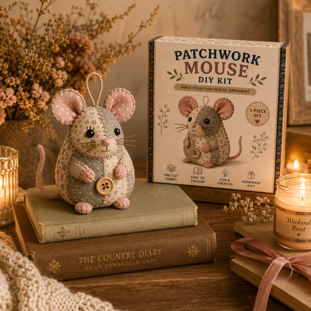 🐭🧵 Patchwork Mouse DIY Kit