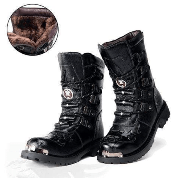 BLACKRISS™Men's Military Multi Buckles Boots Men Martin Boots Cowboy Boots-Blackriss