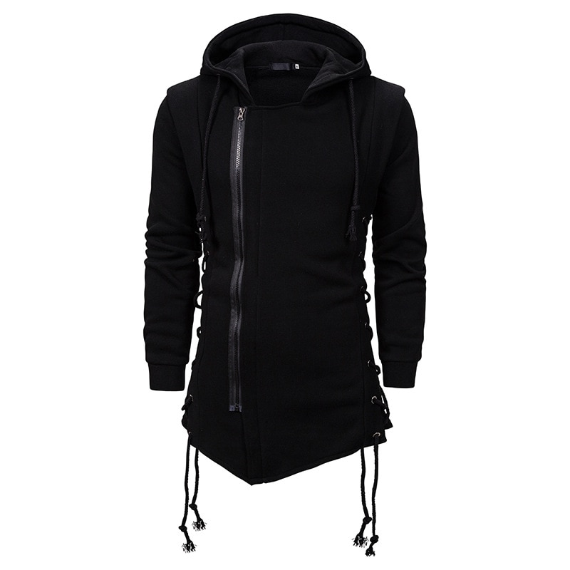 BLACKRISS™Dark Tie Hooded Loose Coat Zipper Hoodie-Blackriss