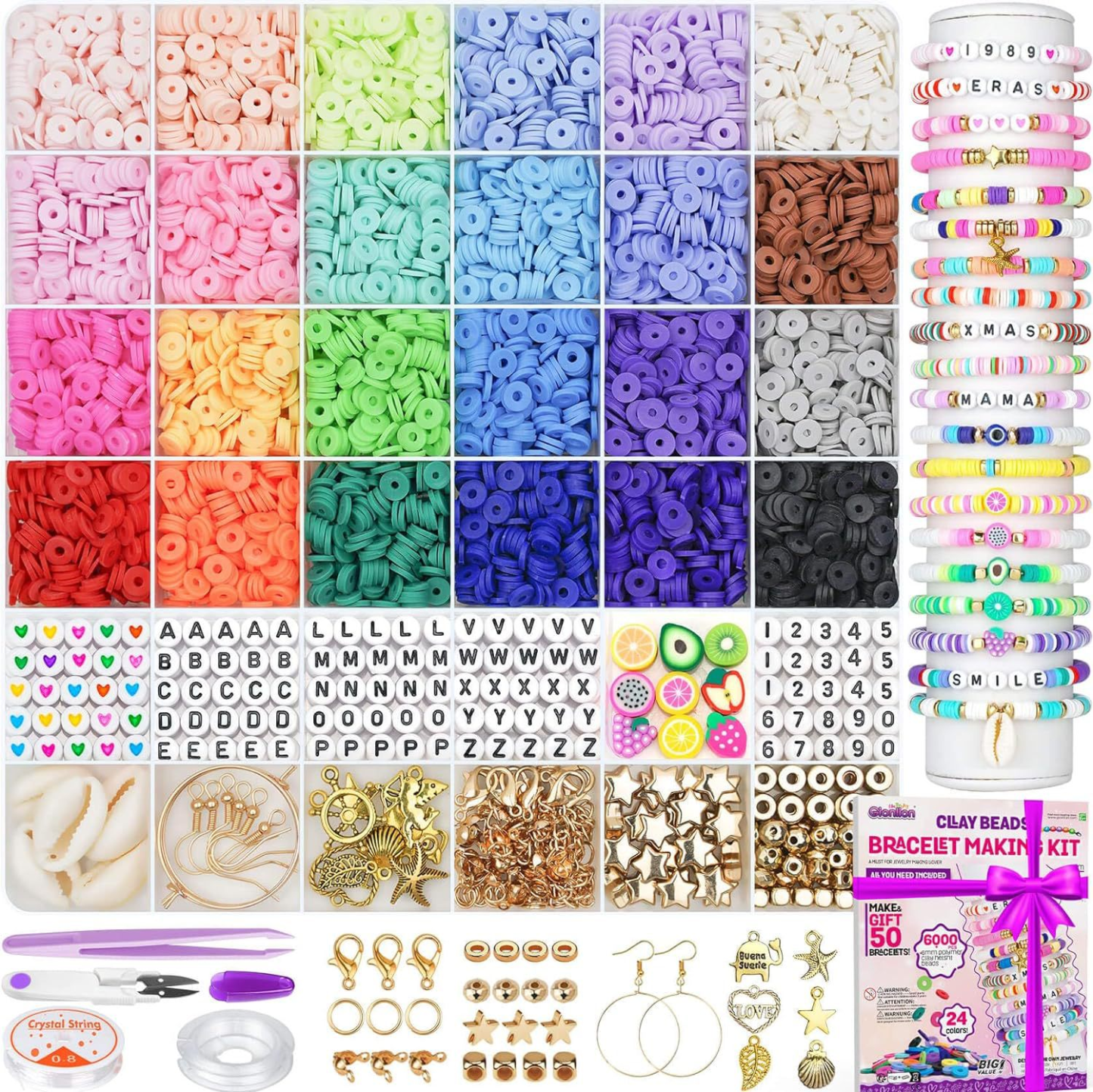 Early Christmas Sale- 49% OFF - Clay Beads Bracelet Making Kit