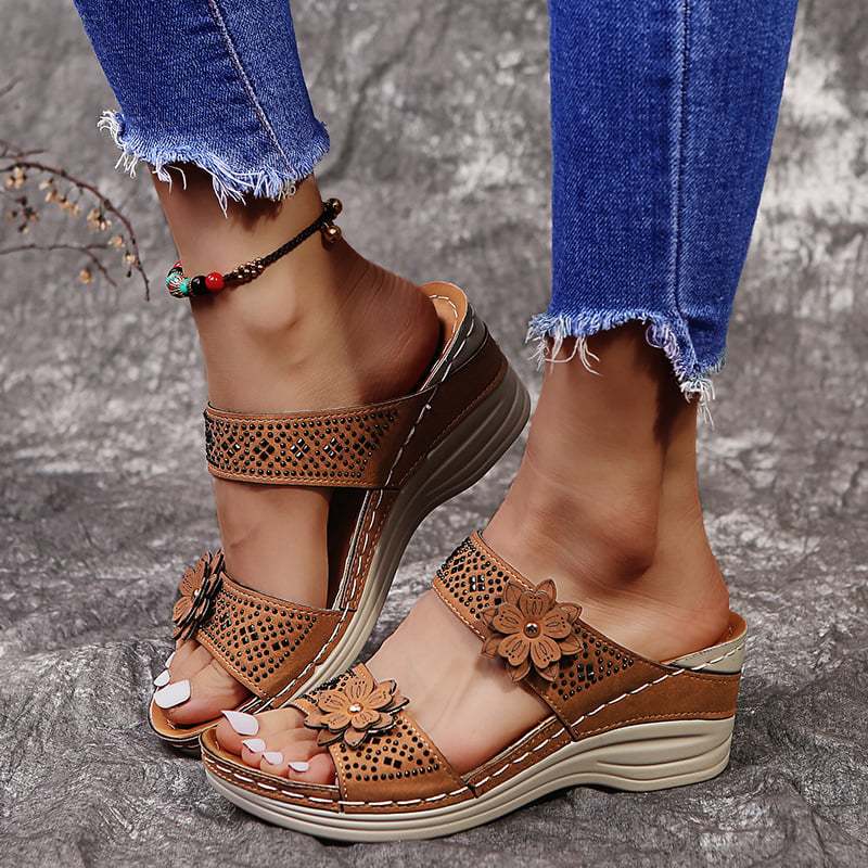 Women's Vintage Floral Wedge Orthopetic Sandals