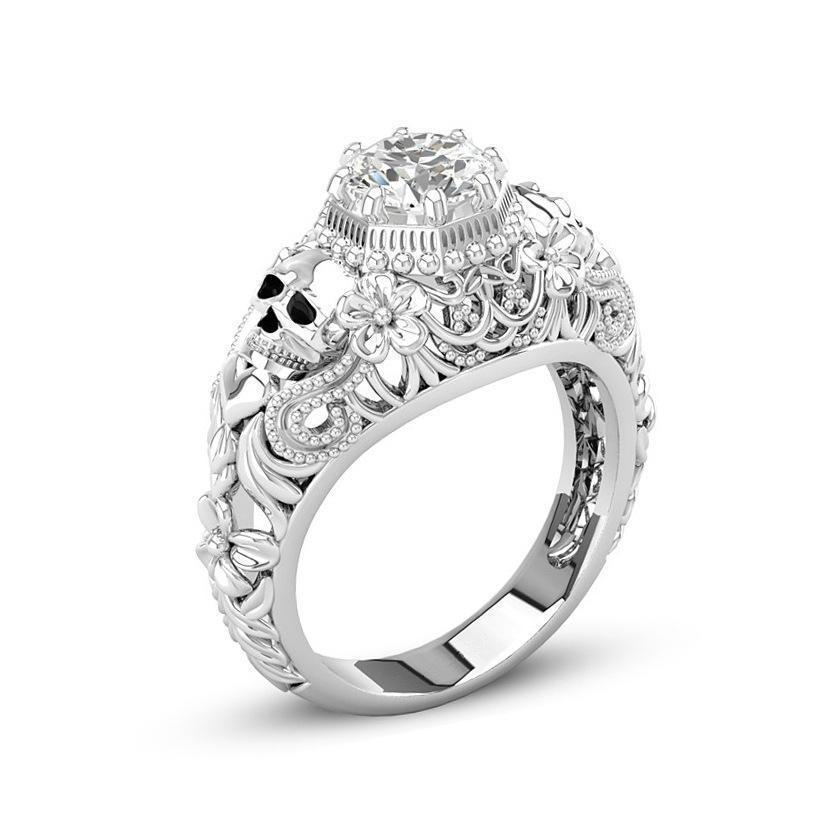 Blackriss™Floral Skull Ring-Blackriss