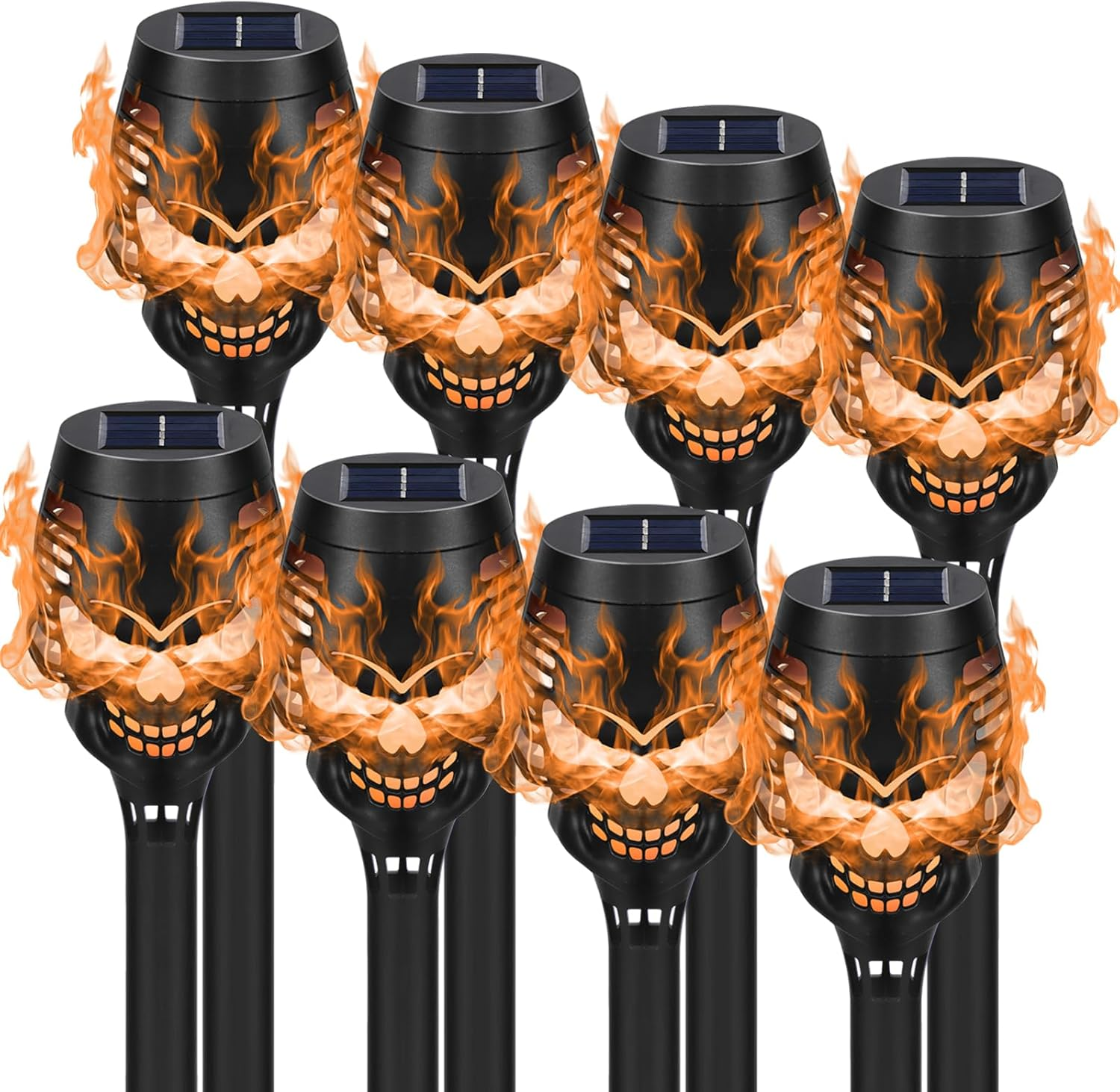 Halloween Hot SaleSpooky Skulls Solar Torch Flame Lights