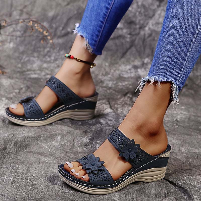 Women's Vintage Floral Wedge Orthopetic Sandals