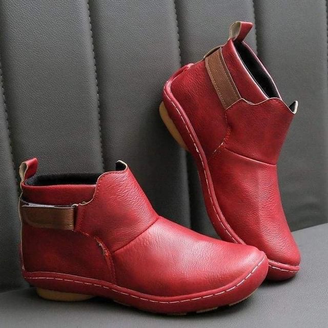 Women'S Vintage Velcro Flat Ankle Boots