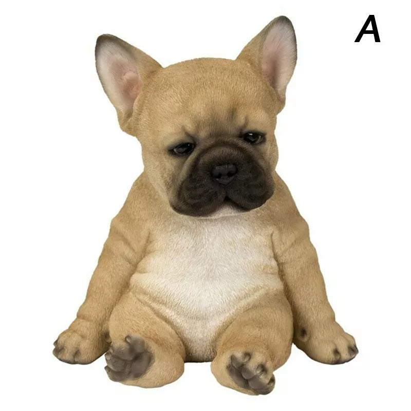 Sleepy French Bulldog Puppy Statue Resin Lawn Sculpture Super Cute Garden Yard Decor