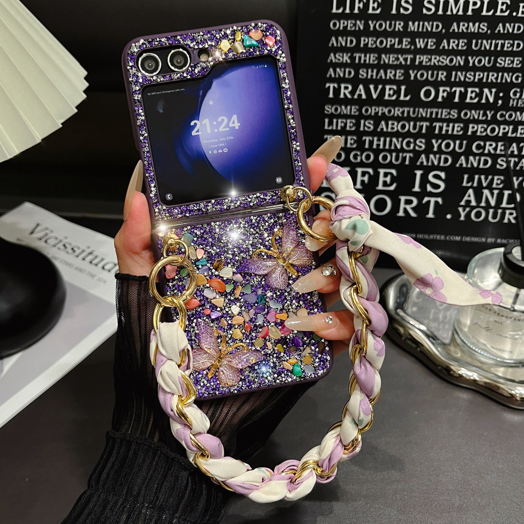 Luxury Butterfly Diamond Case For Samsung Galaxy Z Flip Series