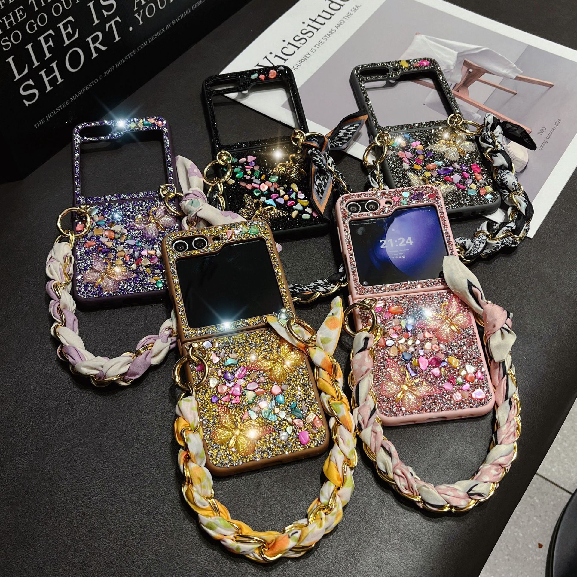 Luxury Butterfly Diamond Case For Samsung Galaxy Z Flip Series