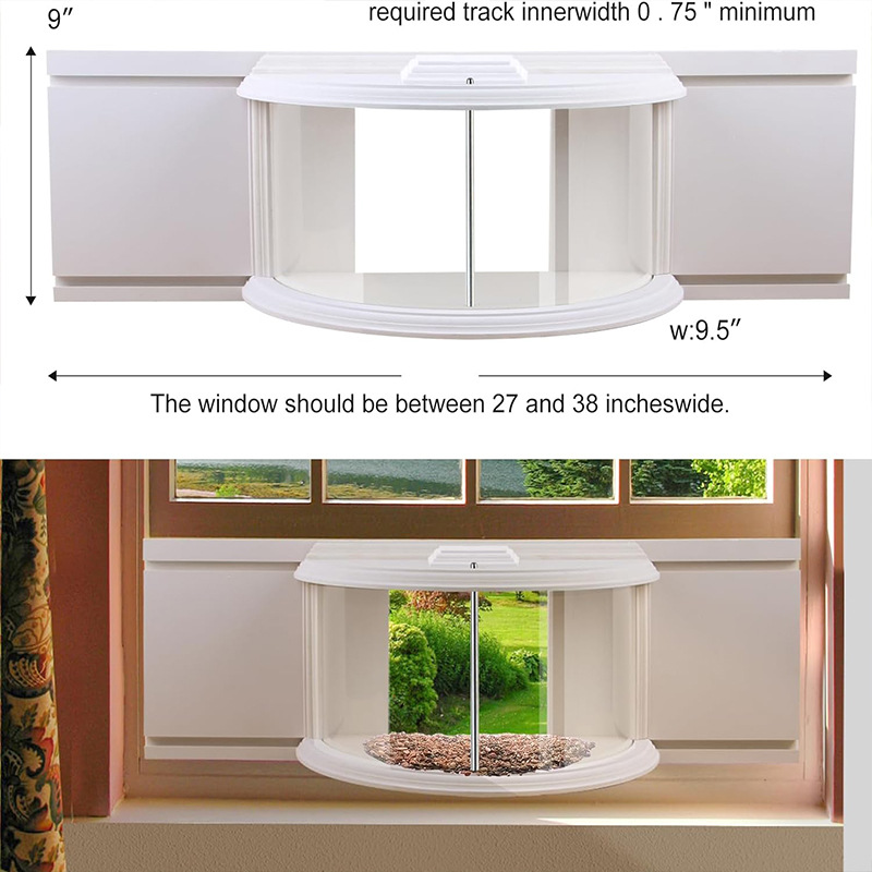 Window Bird Feeder-180° Clear View