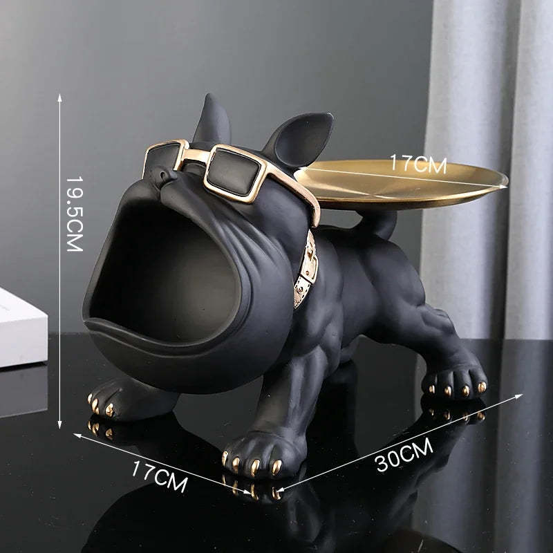 30cm Home Decor Bulldog Figurine Dog Statue Storage Box Animal Ornament Resin Craft Art Sculpture Figurine Home Puppy Sculpture