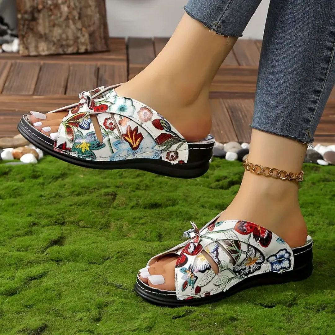 Uniqcomfy Sport Bowknot Arch Support Wedge Sandals