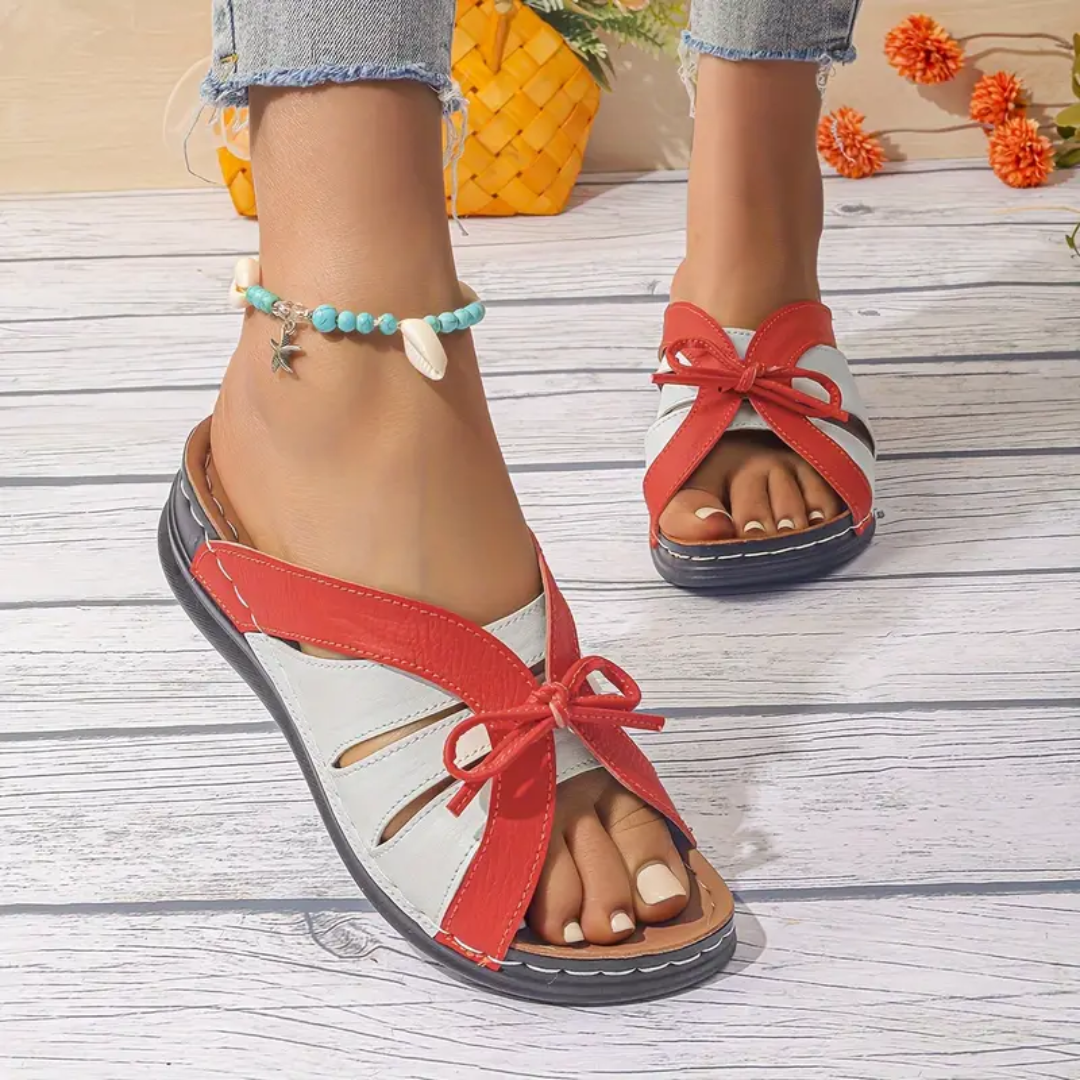 Uniqcomfy Sport Bowknot Arch Support Wedge Sandals