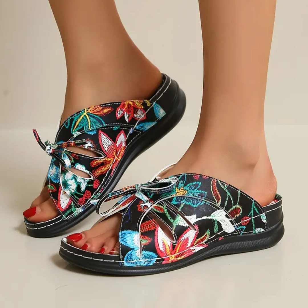 Uniqcomfy Sport Bowknot Arch Support Wedge Sandals