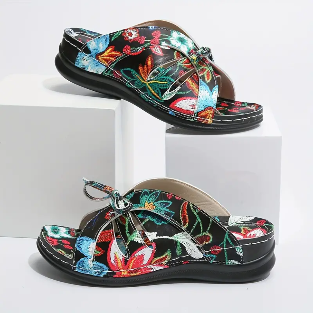 Uniqcomfy Sport Bowknot Arch Support Wedge Sandals