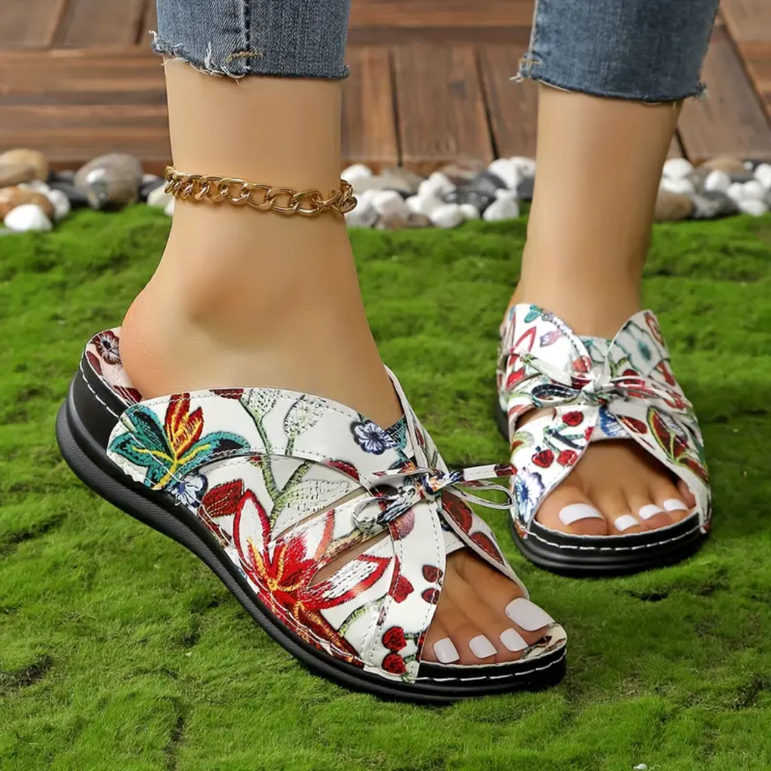 Uniqcomfy Sport Bowknot Arch Support Wedge Sandals