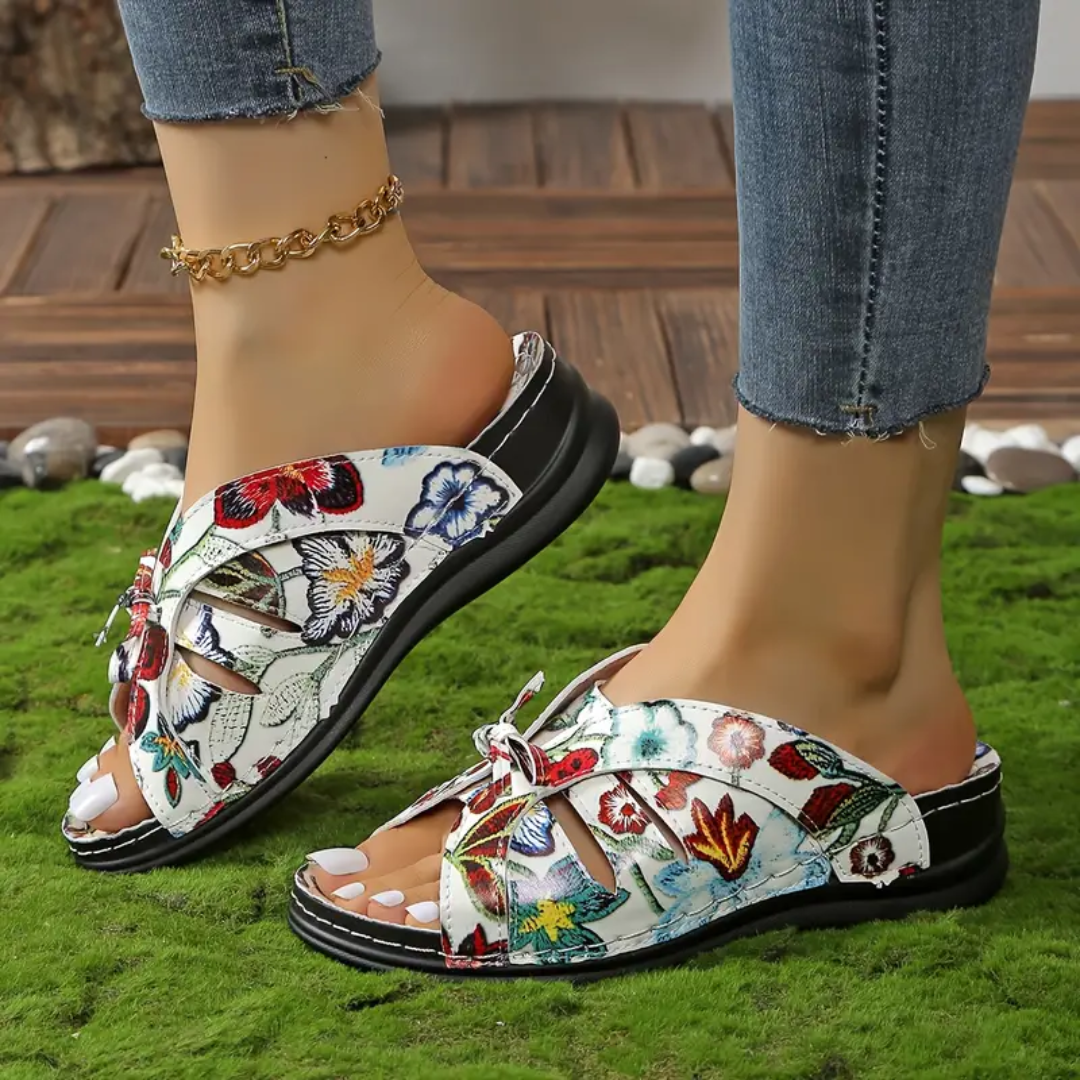 Uniqcomfy Sport Bowknot Arch Support Wedge Sandals