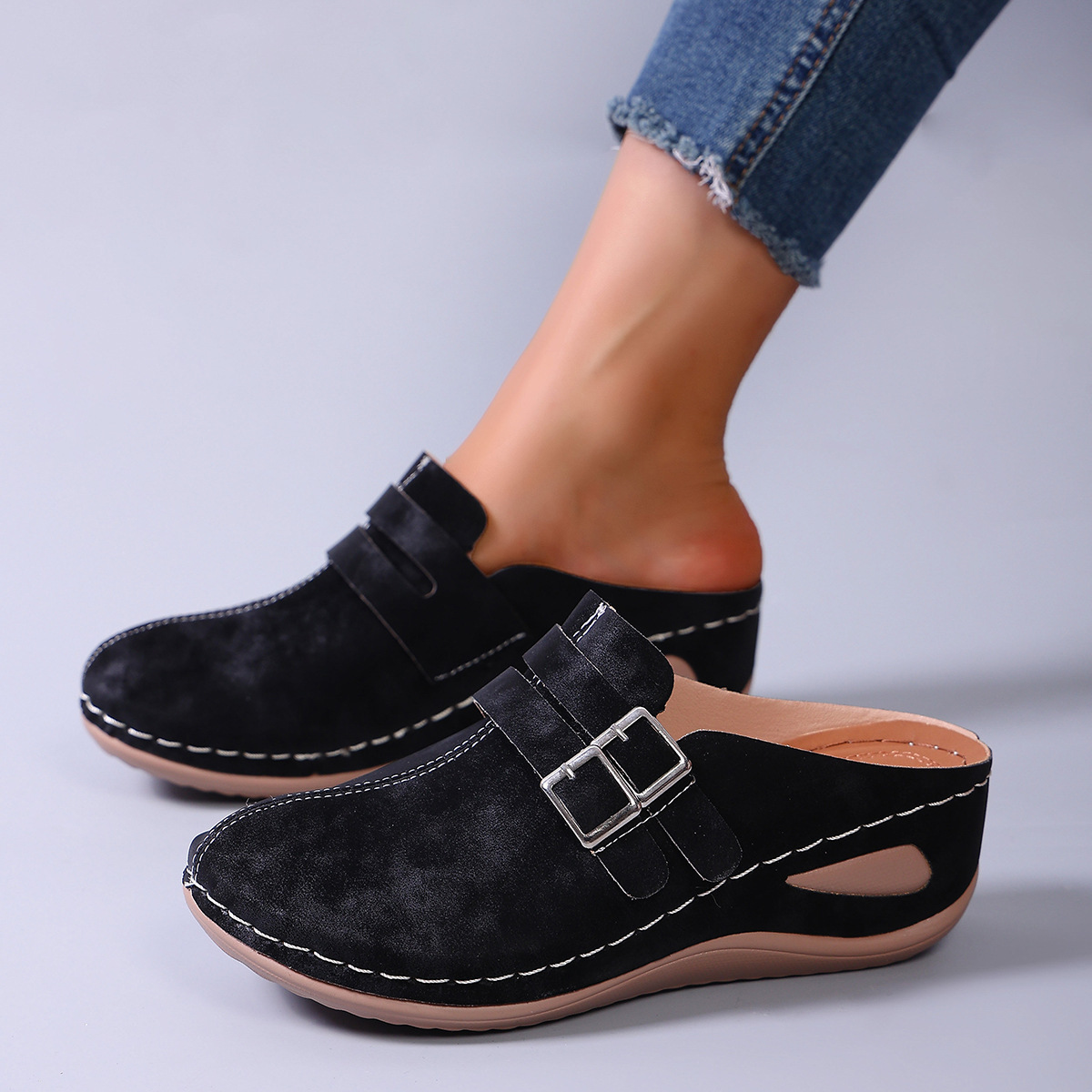 Women's Blue Slip-On Comfort Clogs