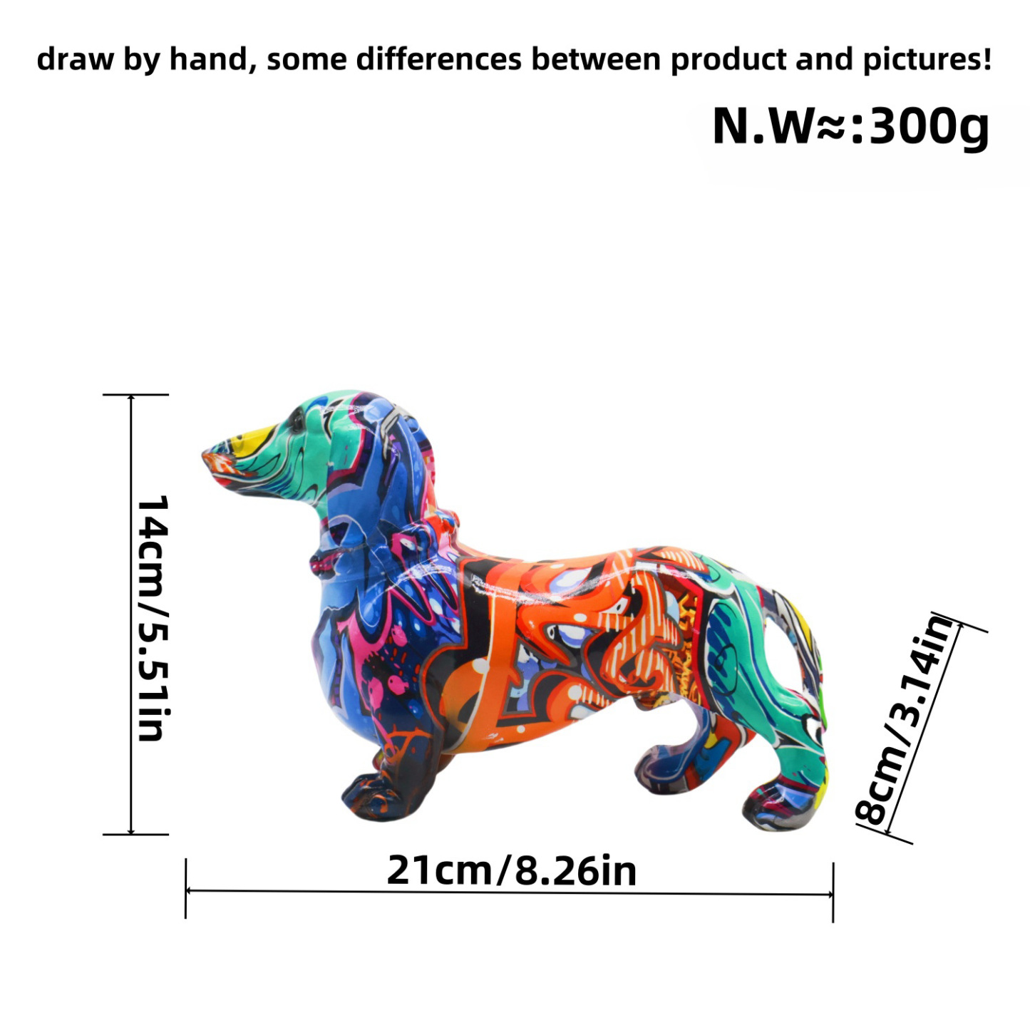Colorful Dachshund Figurine