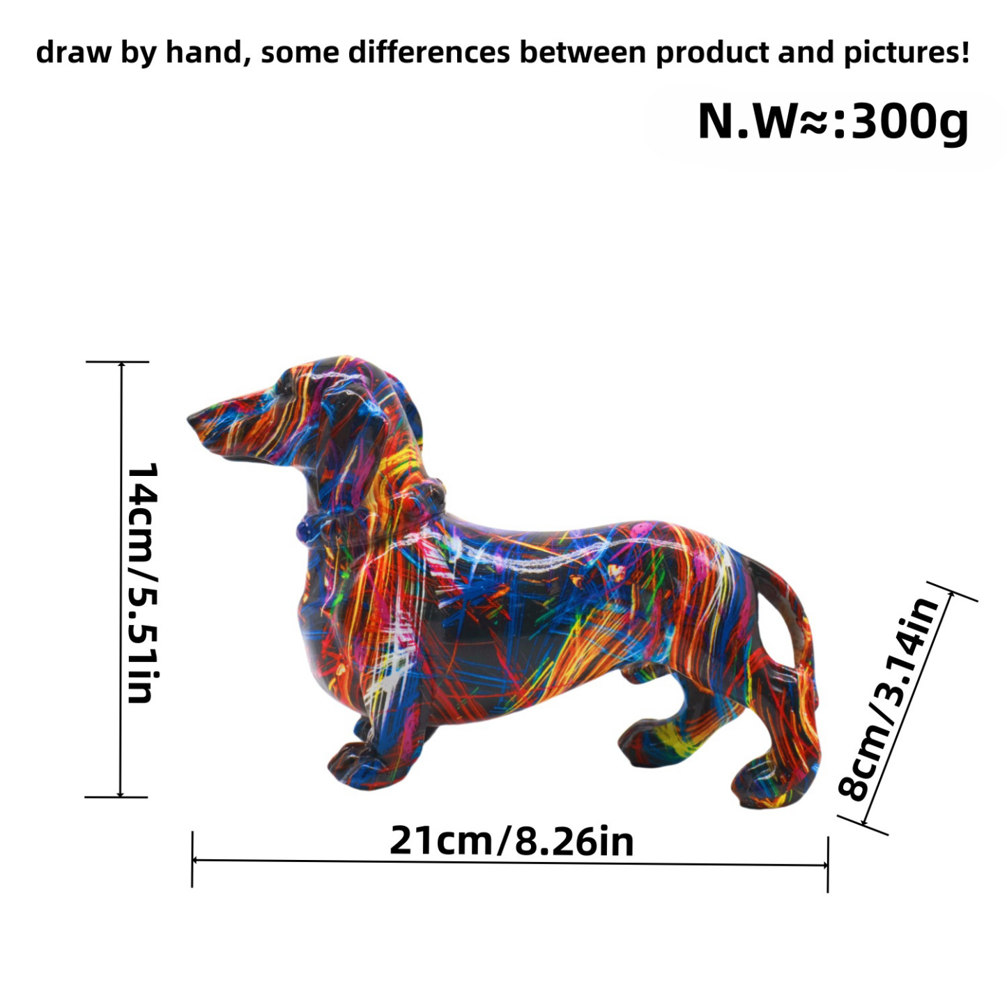 Colorful Dachshund Figurine
