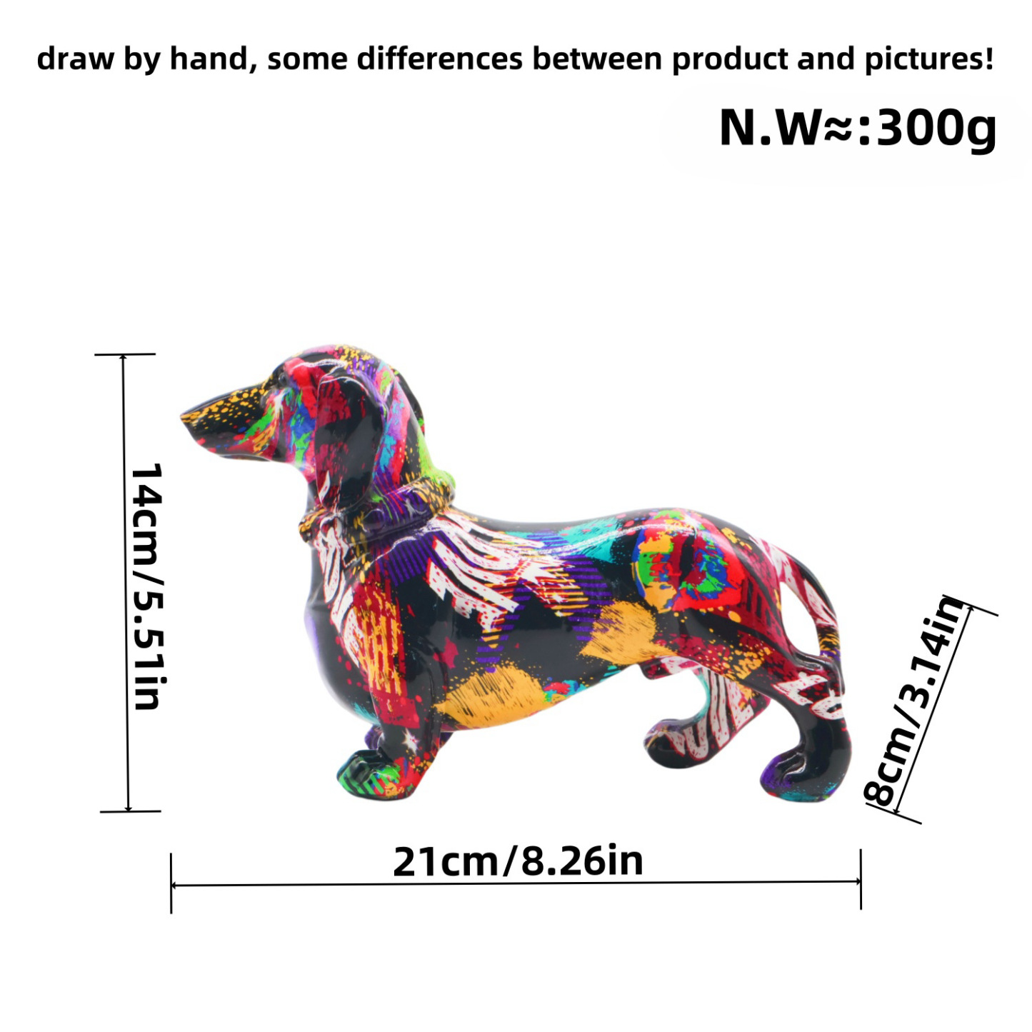 Colorful Dachshund Figurine