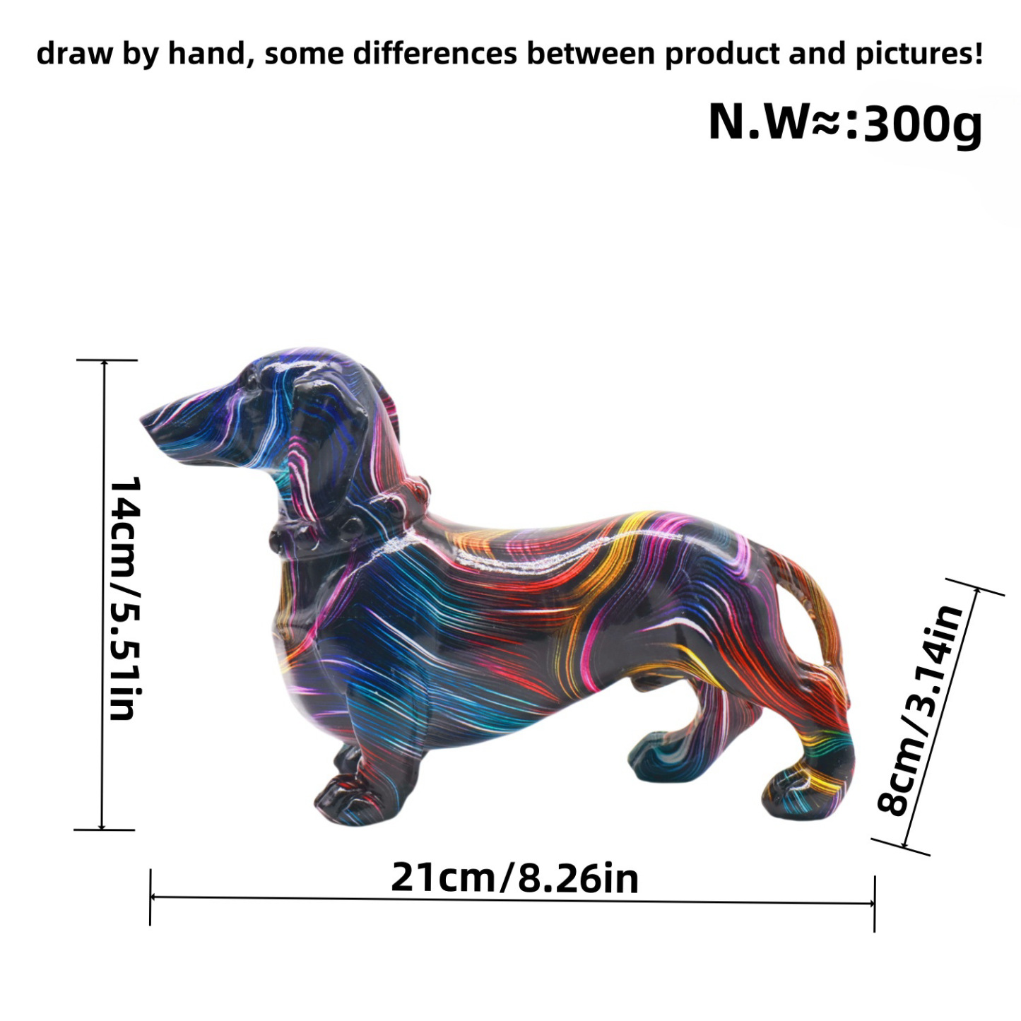 Colorful Dachshund Figurine
