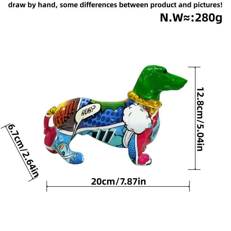 Colorful Dachshund Figurine
