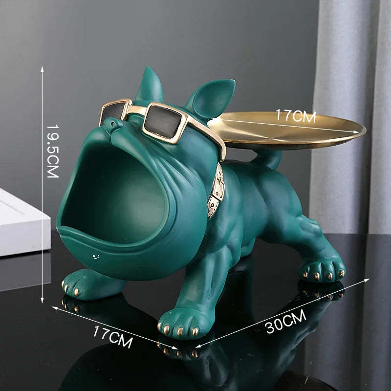 30cm Home Decor Bulldog Figurine Dog Statue Storage Box Animal Ornament Resin Craft Art Sculpture Figurine Home Puppy Sculpture