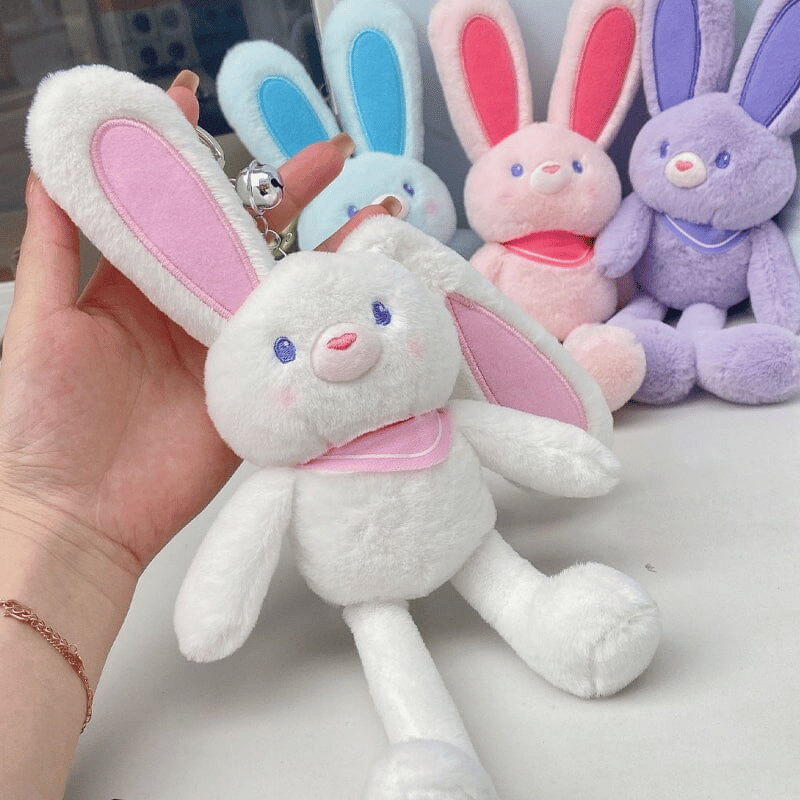 Interactive Pull-Up Bunny Plush Toy | Soft Stuffed Animal for Kids' Sensory Play