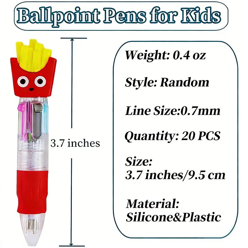 💖20Pcs Mini Multicolor Pens in One 4-in-1 Cute Pens Bulk for Kids