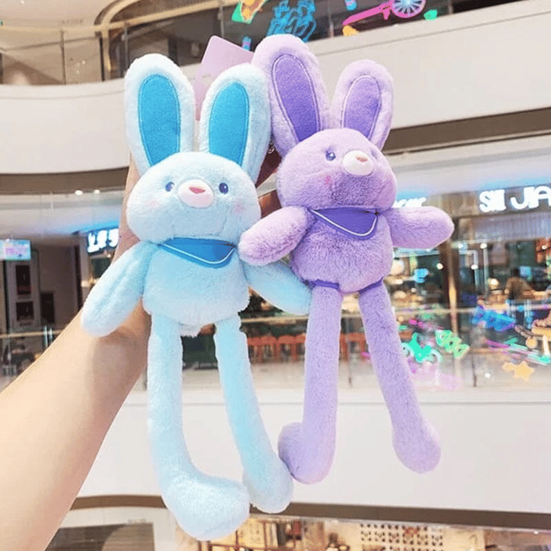 Interactive Pull-Up Bunny Plush Toy | Soft Stuffed Animal for Kids' Sensory Play