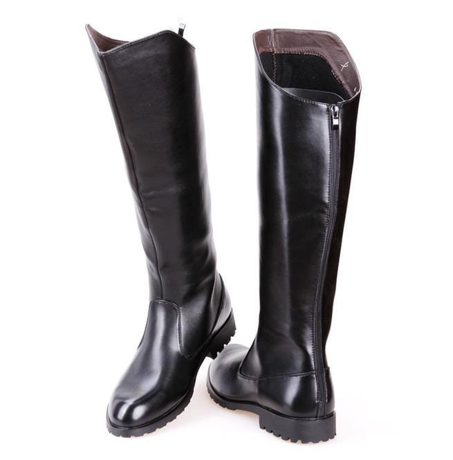 BLACKRISS™Men's Plain Toe Back Zip Martin Boots Men Riding Boots-Blackriss