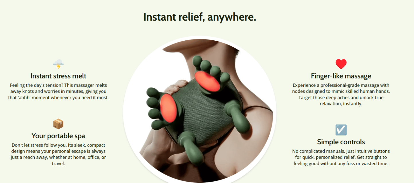 3D Shiatsu Neck & Shoulder Massager with Soothing Heat - Deep Tissue Kneading for Back & Neck Pain Relief