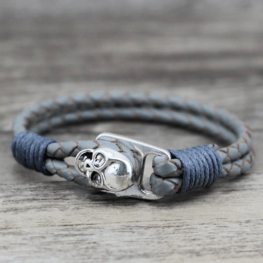 Blackriss™Skull Leather Bracelet-Blackriss