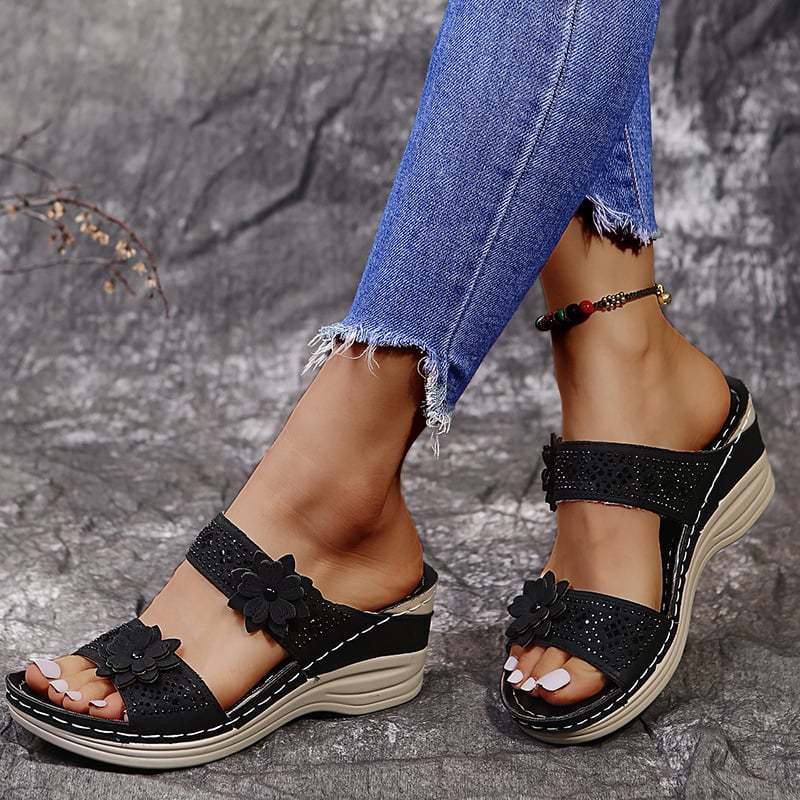 Women's Vintage Floral Wedge Orthopetic Sandals