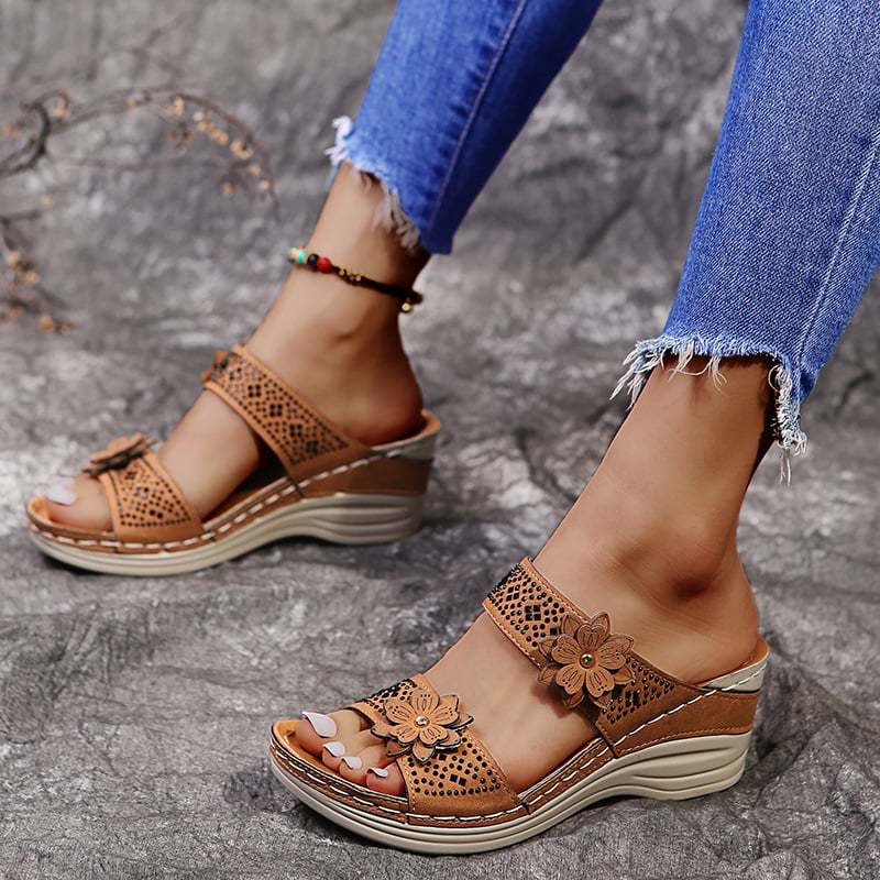 Women's Vintage Floral Wedge Orthopetic Sandals