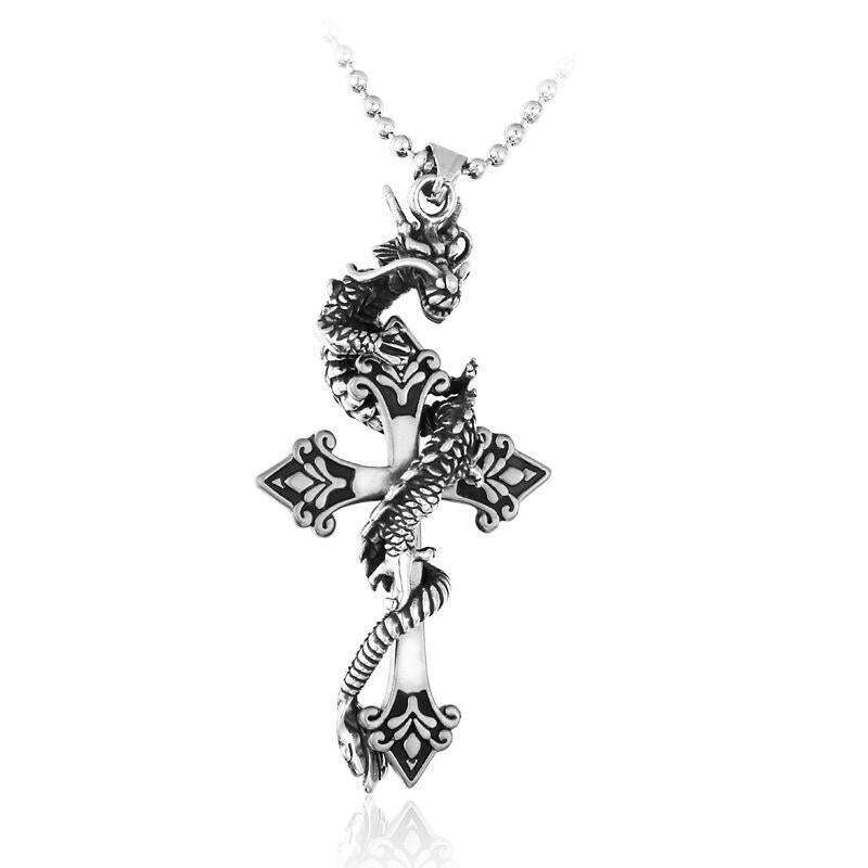 BLACKRISS™Dragon Carved Cross Pendant
