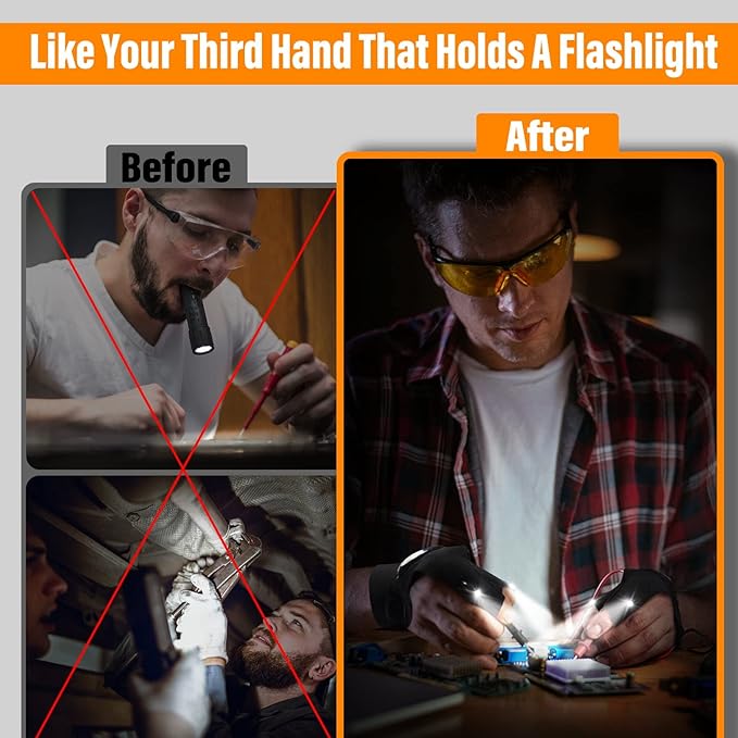 Christmas Sales 49% OFF-LED Flashlight Waterproof Gloves