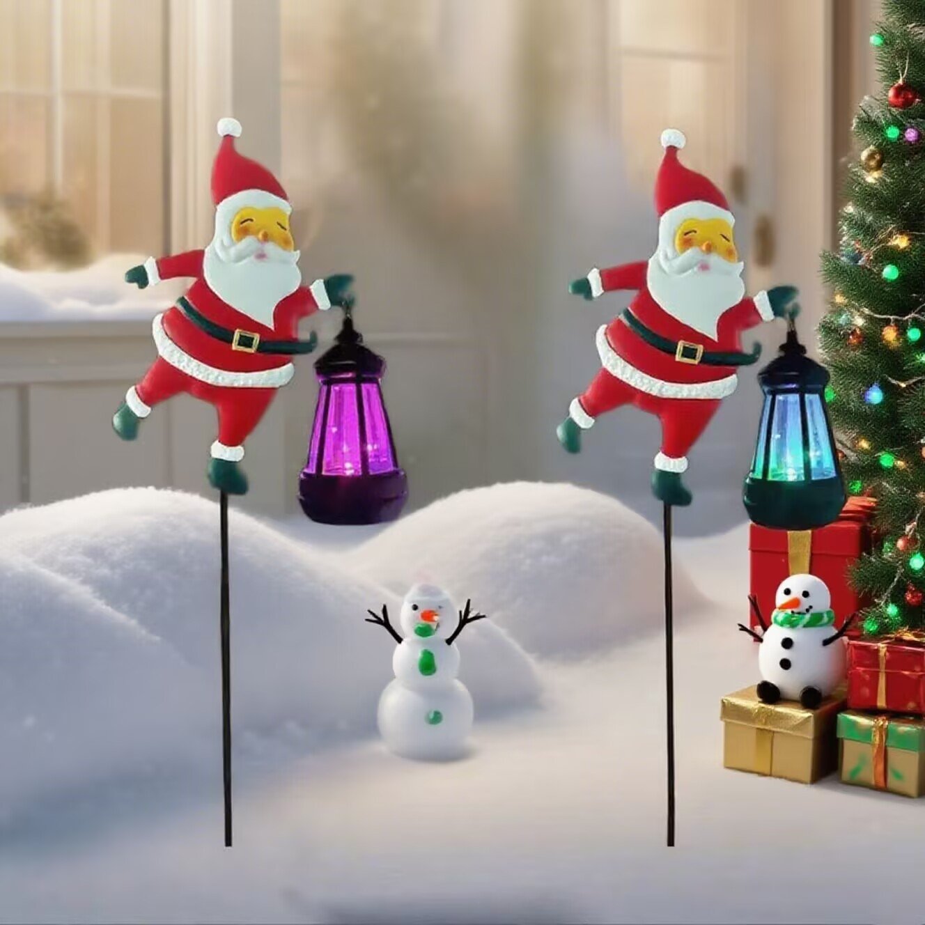Christmas Early Bird Sale-Christmas Santa Solar Kettle Lights Garden Lawn Decorative Lights