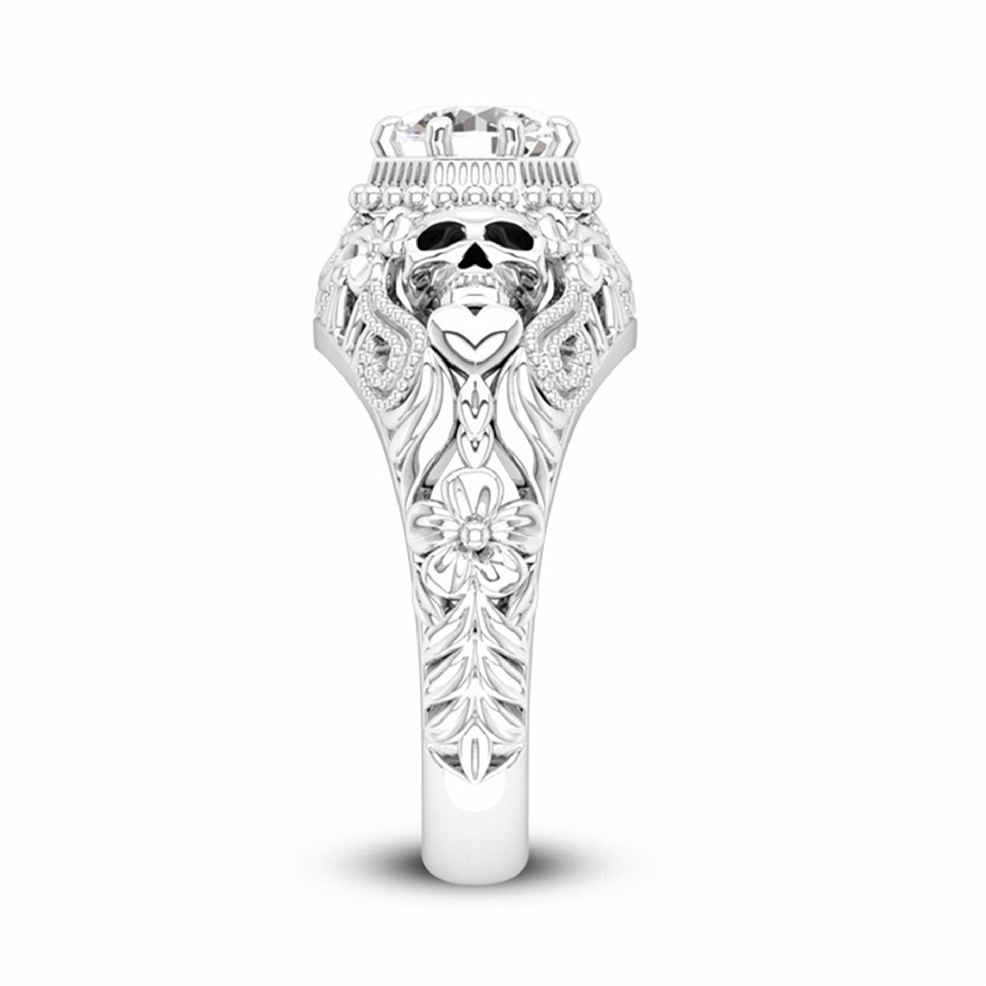 Blackriss™Floral Skull Ring-Blackriss