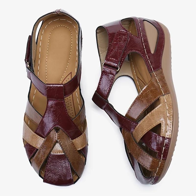 PREMIUM Leather Retro Arch Support Comfy Round Toe Sandals