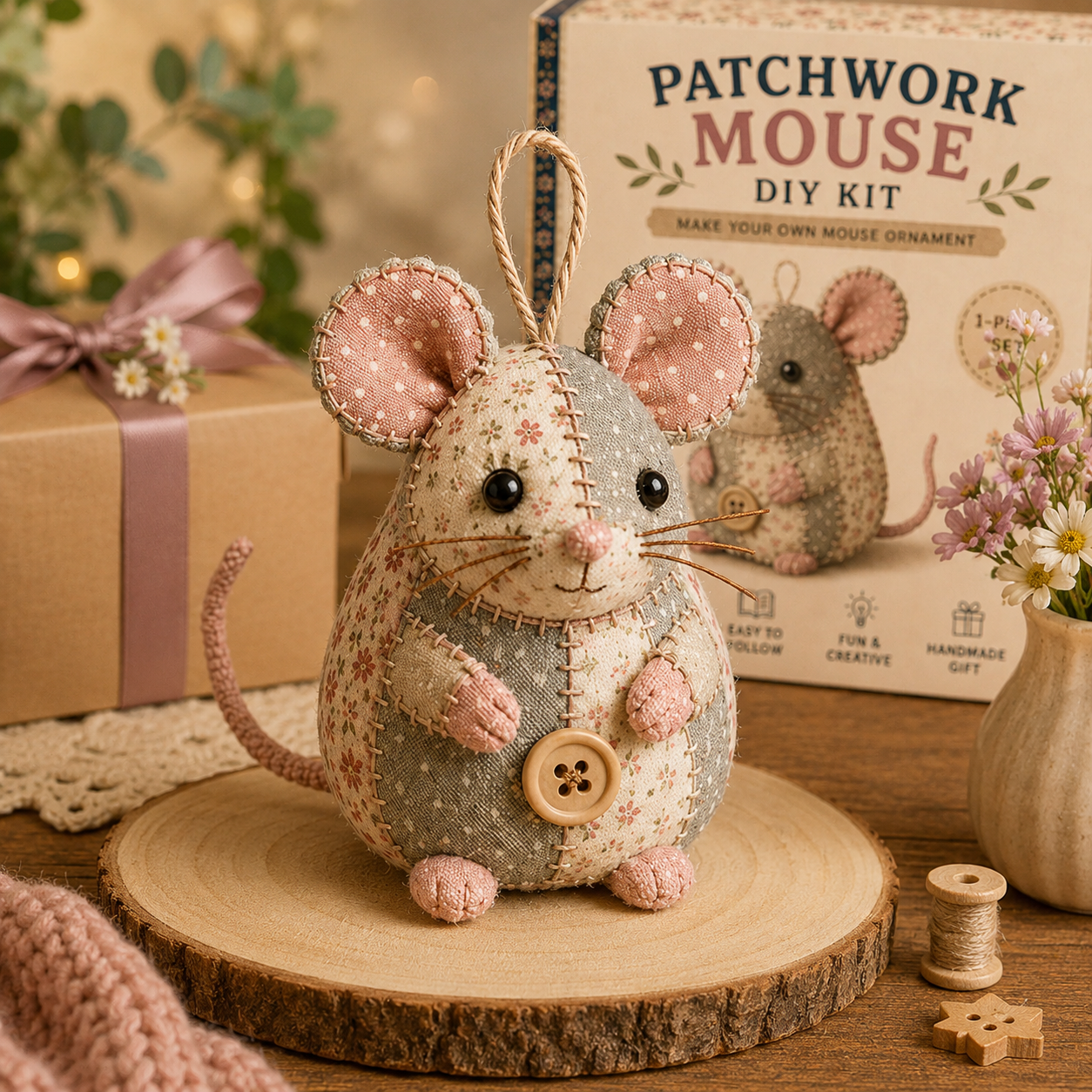 🐭🧵 Patchwork Mouse DIY Kit