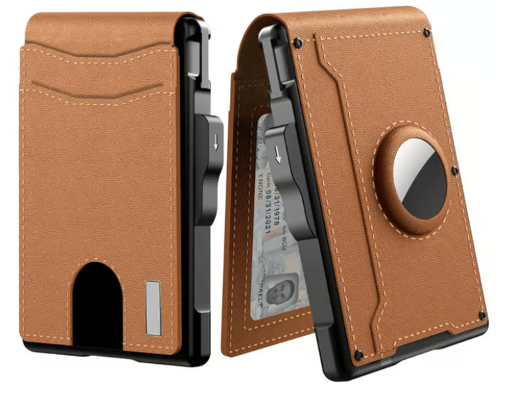 🔥Wallet for Men - With Pop Up Aluminum Case Money Clip Slim Leather S