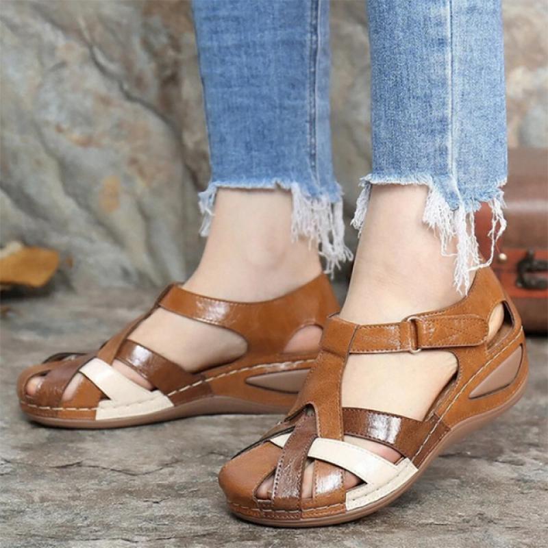 PREMIUM Leather Retro Arch Support Comfy Round Toe Sandals